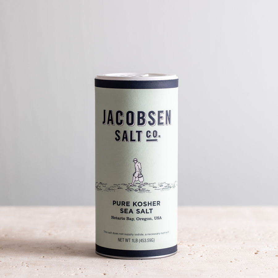 1 lb Canister of Jacobsen Salt Co Pure Kosher Sea Salt