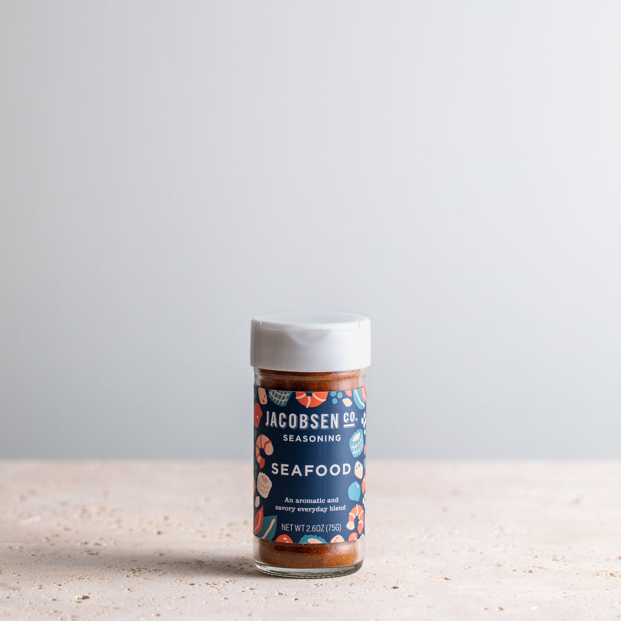 2.6 oz jar of Jacobsen Co. Seafood Seasoning